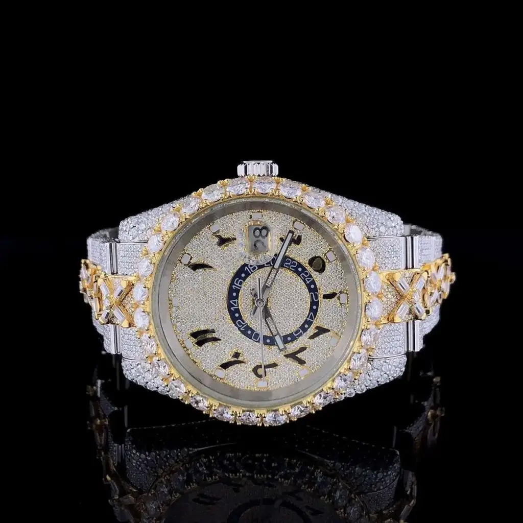 Hip-Hop Watches, Handcrafted Moissanite Watch with Box