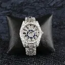 Baguette Cut Diamond Watch, Brilliant Cut VVS1 Moissanite Watch with Box