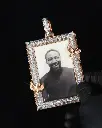 14K Solid Gold Iced out Lab Diamond Photo Pendant