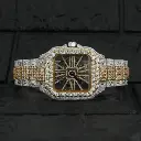 Luxury Full Iced Out Moissanite Diamond Skeleton Watch with box