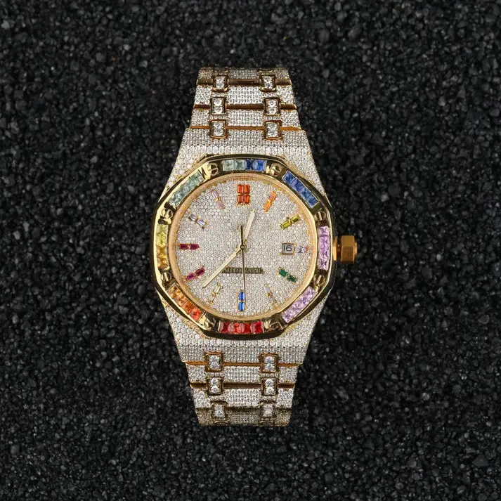 Luxury Custom Moissanite Diamond Skeleton Watch