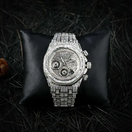 34 Ct VVS1 Moissanite Diamond Watch