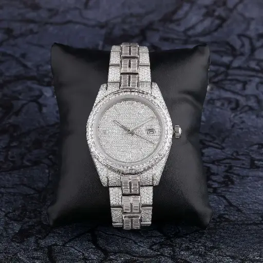 Baguette Cut Moissanite Watches Brilliant Cut VVS1 Moissanite