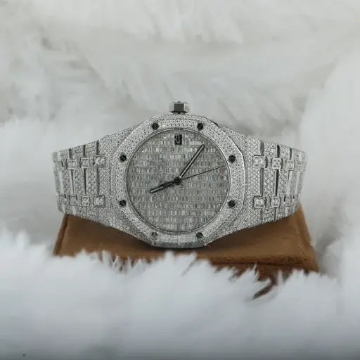Custom Moissanite Diamond Watch with Box